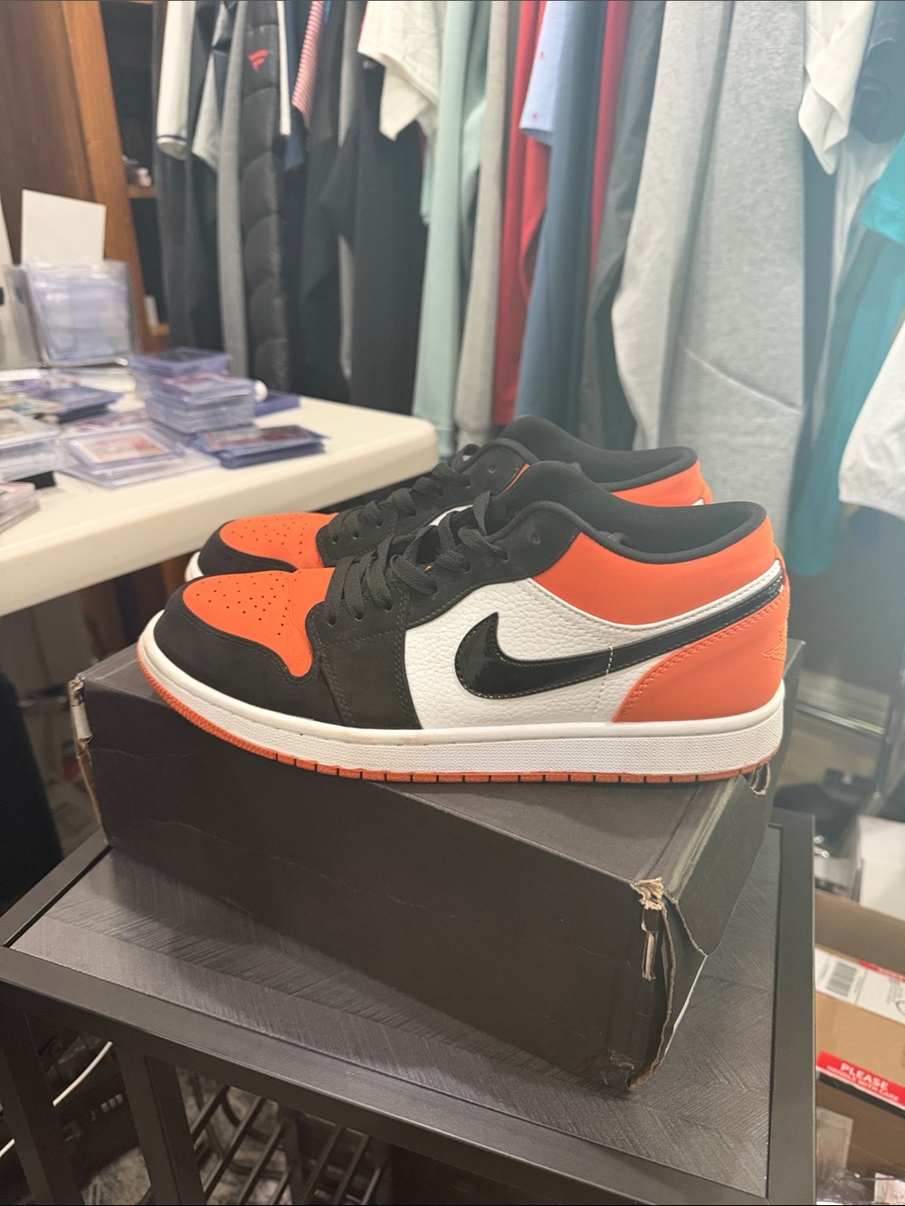 Nike Air Jordan 1 Low - Black, White & Orange - us MENS SIZE 11.5
